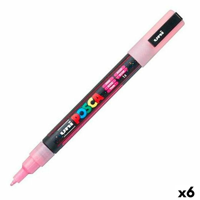 POSCA Marcador de Pintura No Permanente Purpurina Rosa (Set de 6)