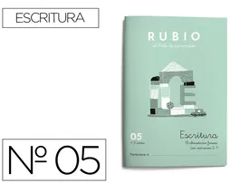 Rubio Cuaderno Caligrafía Nº 05 - Desarrollo de destrezas motrices para lenguaje escrito