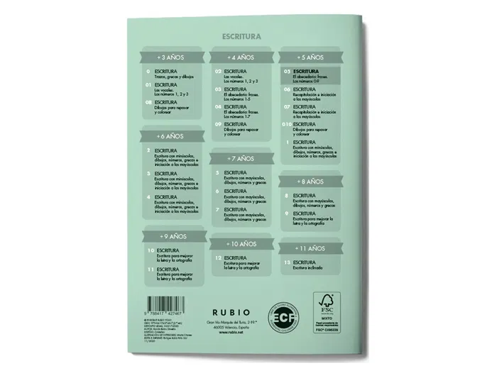 Rubio Cuaderno Caligrafía Nº 05 - Desarrollo de destrezas motrices para lenguaje escrito