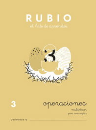 RUBIO Cuaderno A5 Operaciones y Problemas Nº 3 - Multiplicaciones por una cifra (+7 años)