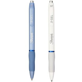 Sharpie S-Gel Fashion Bolígrafos Tinta Azul Punta Media 0.7mm Blanco y Azul Celeste (Set de 12)