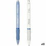 Sharpie S-Gel Fashion Bolígrafos Tinta Azul Punta Media 0.7mm Blanco y Azul Celeste (Set de 12)