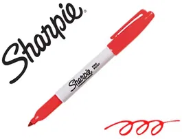 Sharpie Rotulador Permanente Punta Fina Rojo para Papel Plástico Metal y Superficies Secado Rápido Resistente al Agua Trazo 1mm