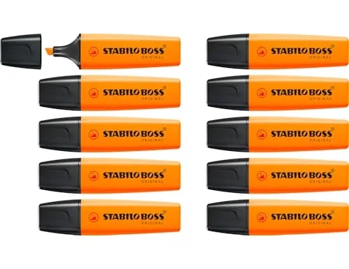 Stabilo Marcador Fluorescente Boss Original Naranja (Set de 10) Stabilo Marcador Fluorescente Boss Original Naranja (Set de 10)