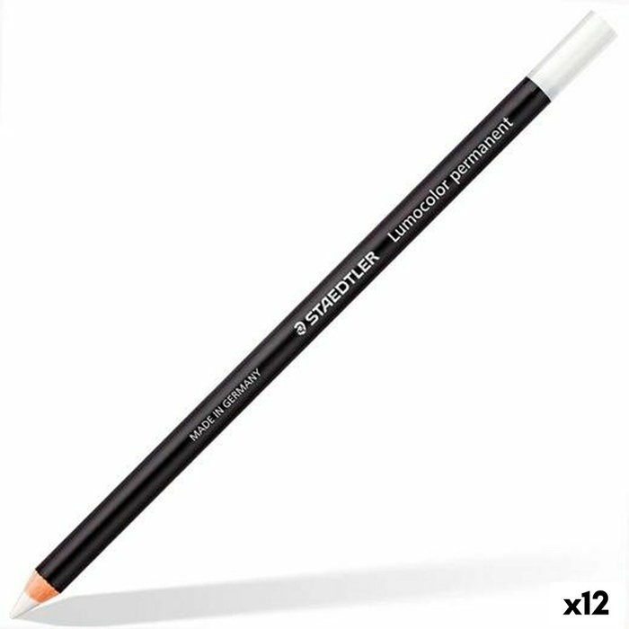 Staedtler Lumocolor Glasochrom Marcador Permanente en Seco Blanco (Set de 12)