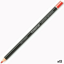 Staedtler Lumocolor Glasochrom Marcador Permanente en Seco Rojo (Set de 12)