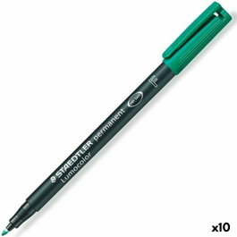 Staedtler Lumocolor 318 Verde Set de 10