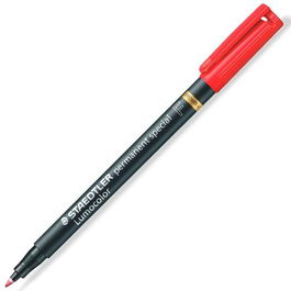 Staedtler Rotulador Especial Permanente Lumocolor F Rojo para Superficies Especiales