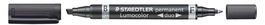Staedtler Marcador Permanente Dúo Lumocolor 348 B Doble Punta Fina-Biselada Negro (Set de 10) (Set de 10)