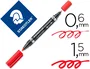 Staedtler Lumocolor 348 Marcador Permanente Duo Rojo
