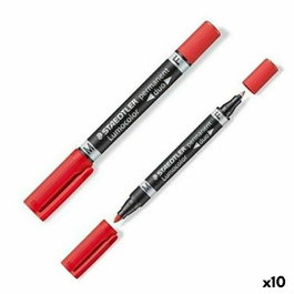 Staedtler Lumocolor 348 Marcador Permanente Duo Rojo
