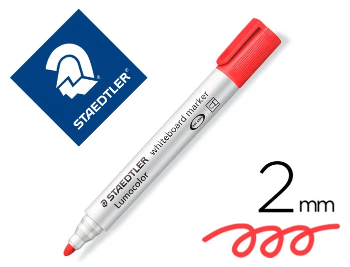 Staedtler Lumocolor 351 Rotulador para Pizarra Blanca Rojo, Punta Redonda, Set de 10 Staedtler Lumocolor 351 Rotulador para Pizarra Blanca Rojo, Punta Redonda, Set de 10