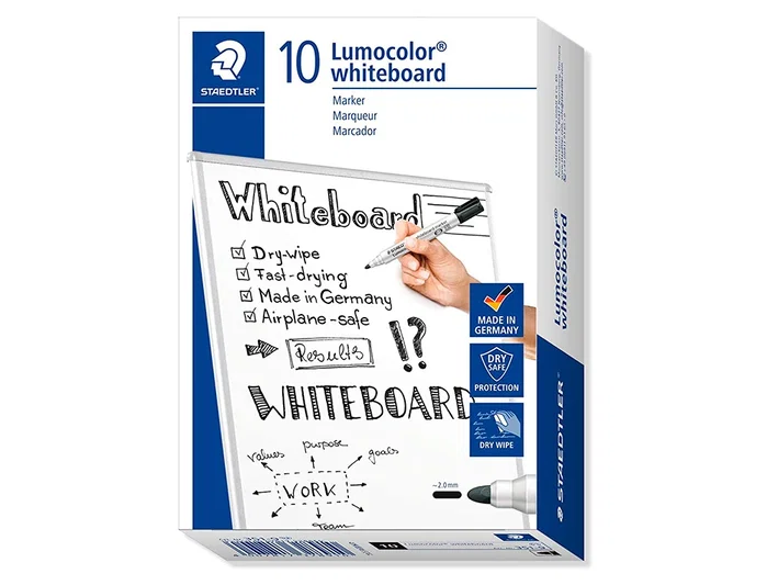 Staedtler Lumocolor 351 Rotulador para Pizarra Blanca Negro (Set de 10) Staedtler Lumocolor 351 Rotulador para Pizarra Blanca Negro (Set de 10)