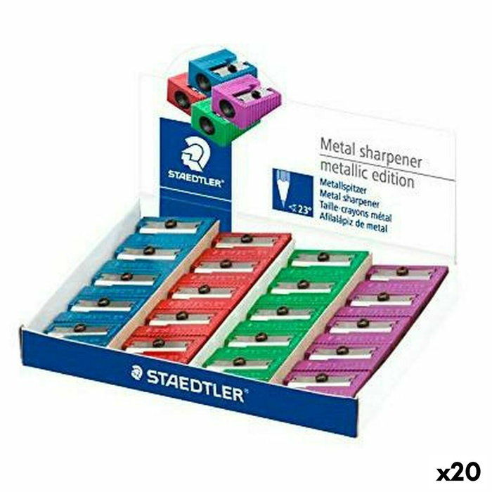Staedtler Sacapuntas Metálico con Colores Surtidos (Set de 20)
