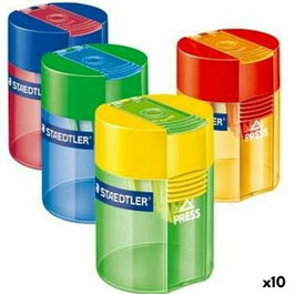 Staedtler Sacapuntas 511 con Depósito Transparente Colores Surtidos (Set de 10)