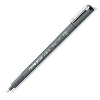 STAEDTLER pigment liner 0,1mm negro 10 unidades de punta fina con tinta de pigmento