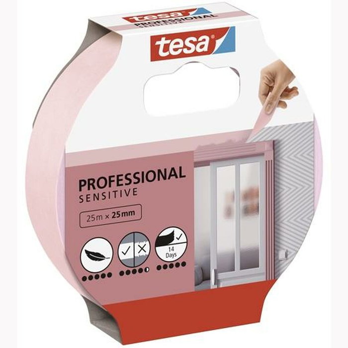 Cinta Adhesiva TESA Professional Sensitive Pintor Rosa 12 Unidades 25 mm x 50 m Cinta Adhesiva TESA Professional Sensitive Pintor Rosa 12 Unidades 25 mm x 50 m