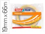 Tesa Cinta Adhesiva Transparente Standard 66 m x 19 mm, 66 metros Largo x 19 mm Ancho, Rollo para Embalar y Envolver