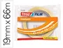 Tesa Cinta Adhesiva Transparente Standard 66 m x 19 mm, 66 metros Largo x 19 mm Ancho, Rollo para Embalar y Envolver