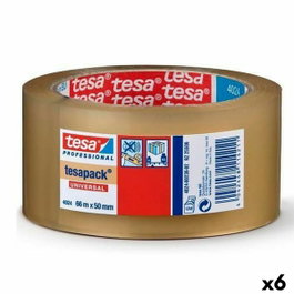 Tesa Cinta de Embalaje Tesapack Silencioso Transparente 50mm x 66m (Set de 6)