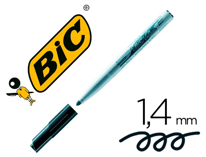 Bic Rotulador para Pizarra Velleda Negro Punta Redonda Trazo 1,4 mm Bic Rotulador para Pizarra Velleda Negro Punta Redonda Trazo 1,4 mm