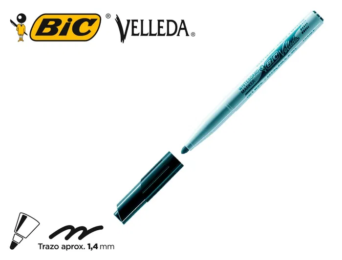 Bic Rotulador para Pizarra Velleda Negro Punta Redonda Trazo 1,4 mm Bic Rotulador para Pizarra Velleda Negro Punta Redonda Trazo 1,4 mm
