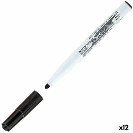 Bic Velleda 1741 Marcador para Pizarra Blanca Negro, Set de 12 unidades