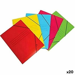 Mariola Carpeta con Gomas y 3 Solapas Verde Set de 20