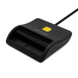 AISENS LECTOR DE TARJETA DNI USB-C, NEGRO