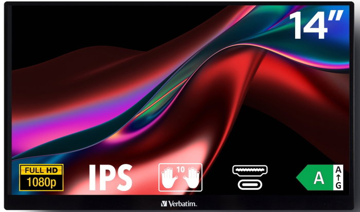 Verbatim Monitor Portátil Táctil PMT-14 14 pulgadas Full HD IPS Verbatim Monitor Portátil Táctil PMT-14 14 pulgadas Full HD IPS