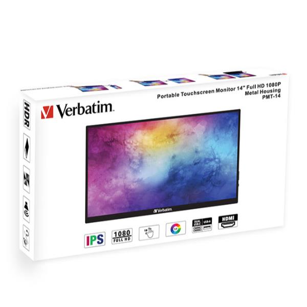 Verbatim Monitor Portátil Táctil PMT-14 14 pulgadas Full HD IPS Verbatim Monitor Portátil Táctil PMT-14 14 pulgadas Full HD IPS