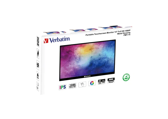 Verbatim Monitor Portátil Táctil PMT-14 14 pulgadas Full HD IPS Verbatim Monitor Portátil Táctil PMT-14 14 pulgadas Full HD IPS