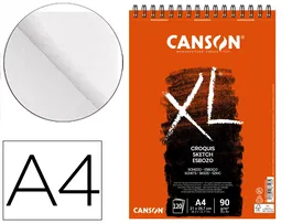 Canson Bloc Dibujo Croquis DIN A4 Microperforado 21x29,7 cm 120 Hojas Grano Fino 90 gr/m2