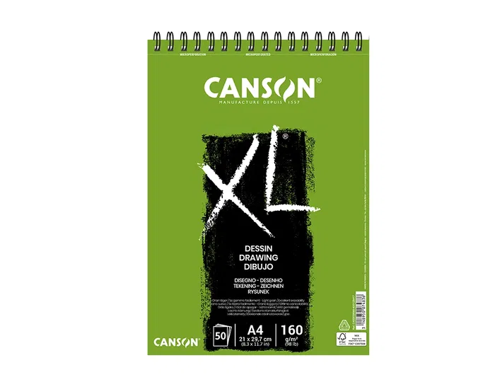 Canson Bloc Dibujo XL Dessin DIN A4 Liso Microperforado Espiral 21x29.7 cm 50 Hojas 160 gr/m² Canson Bloc Dibujo XL Dessin DIN A4 Liso Microperforado Espiral 21x29.7 cm 50 Hojas 160 gr/m²