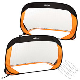 Aktive Sports Set de 2 Porterías de Fútbol Pop-Up 120x80x80 cm