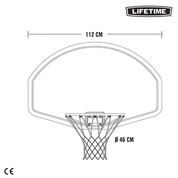 Lifetime Tablero Canasta Basket Polietileno Doble Capa 112x72 cm