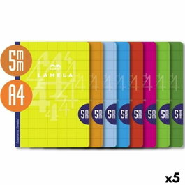 Lamela Libreta Grapada A4 50H 90gr Cuadrovía 5mm Surtido Básico (Set de 5)