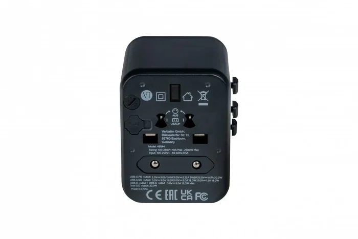 Verbatim UTA-02 Adaptador de Viaje Universal Negro 20W USB-C y USB-A Verbatim UTA-02 Adaptador de Viaje Universal Negro 20W USB-C y USB-A