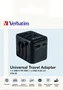 Verbatim UTA-02 Adaptador de Viaje Universal Negro 20W USB-C y USB-A