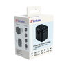 Verbatim UTA-02 Adaptador Universal de Viaje con USB-C 20W y USB-A 18W