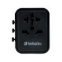 Verbatim UTA-02 Adaptador Universal de Viaje con USB-C 20W y USB-A 18W