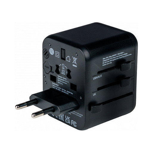 Verbatim UTA-02 Adaptador Universal de Viaje con USB-C 20W y USB-A 18W Verbatim UTA-02 Adaptador Universal de Viaje con USB-C 20W y USB-A 18W