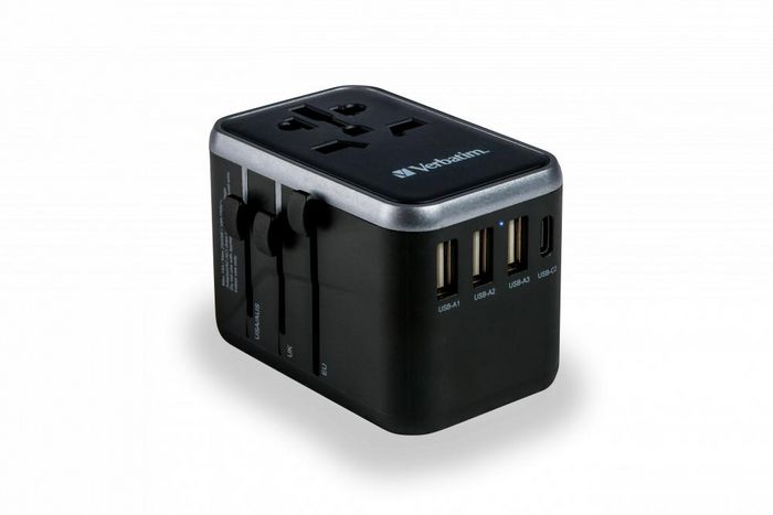 Verbatim UTA-04 Adaptador de Viaje Universal 61W con 2x USB-C y 3x USB-A Verbatim UTA-04 Adaptador de Viaje Universal 61W con 2x USB-C y 3x USB-A