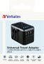 Verbatim UTA-04 Adaptador de Viaje Universal 61W con 2x USB-C y 3x USB-A