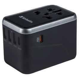 Verbatim UTA-04 Adaptador de Viaje Universal 61W con 2xUSB-C y 3xUSB-A