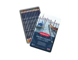 Derwent Lápices de Acuarela en Caja Metálica, 12 Unidades, Colores Surtidos