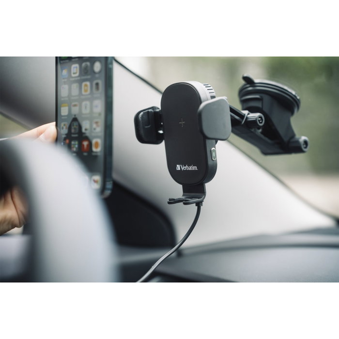 Verbatim FWC-01 Cargador inalámbrico para coche Qi 15W USB-C Negro