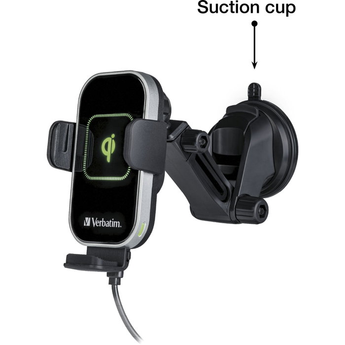 Verbatim FWC-02 Cargador Inalámbrico Rápido Qi 15W para Coche en Negro