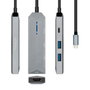 Aisens Dock USB-C 4 en 1 con HDMI 4K, 2x USB y PD 100W, Gris