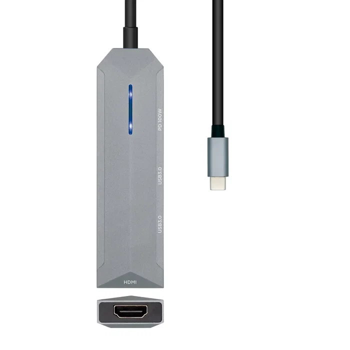 Aisens USB-C Dock 4 en 1 ASUC-4P002-GR Gris